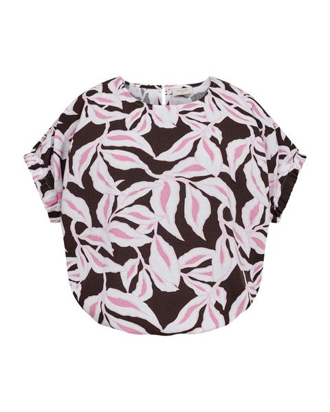 FQLavisco Blouse, Coffee Bean W. Sweet Lilac