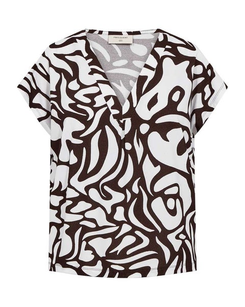 FQFloi Tee, Coffee Bean W. Brilliant White