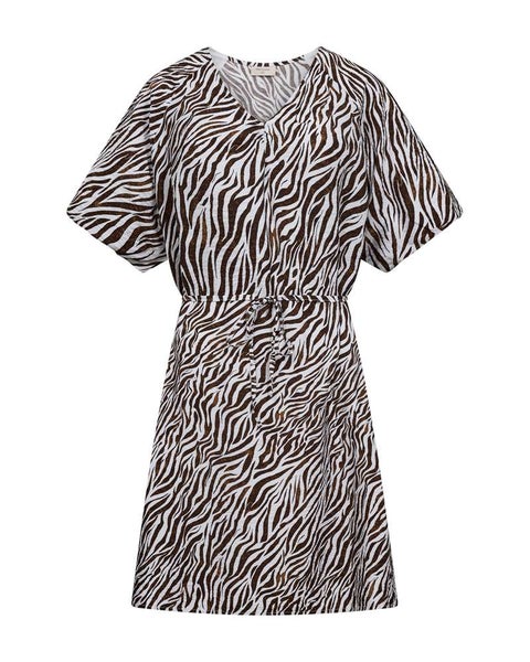 FQMele Dress, Brilliant White W. Coffee Bean