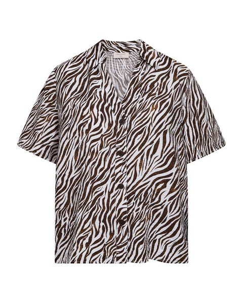 FQMele Shirt, Brilliant White W. Coffee Bean